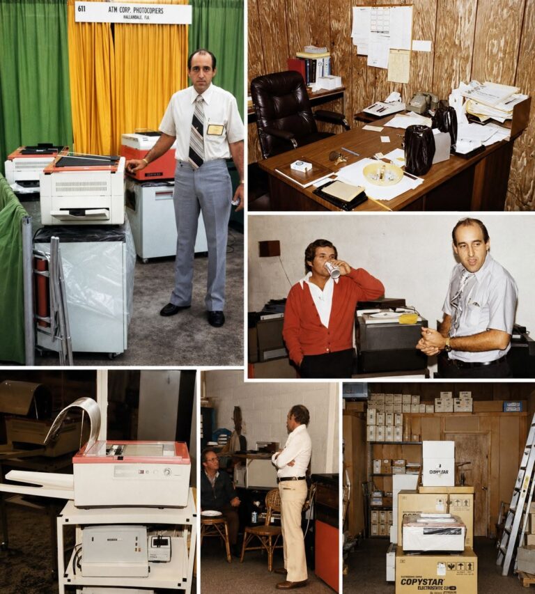 Historic STAT Business Systems copier industry photos showing early office equipment and South Florida business roots